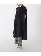 【ラシュッド/LASUD】のピンタックシアーシャツワンピース ブラック|ID: prp329100004524534 ipo3291000000032723136