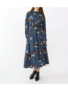【ラシュッド/LASUD】のフラワーペイントバックリボンワンピース ダークブルー|ID: prp329100004524542 ipo3291000000032722512