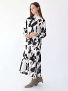 【ラシュッド/LASUD】のインクアートプリントロングワンピース オフホワイト|ID: prp329100004524547 ipo3291000000032722594