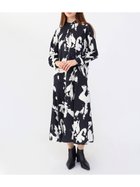 【ラシュッド/LASUD】のインクアートプリントロングワンピース ブラック|ID: prp329100004524547 ipo3291000000032722596