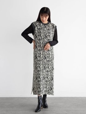 【ラシュッド/LASUD】のニュアンスジャガードニットワンピース 人気、トレンドファッション・服の通販 founy(ファニー) ファッション Fashion レディースファッション WOMEN ワンピース Dress ニットワンピース Knit Dresses モノトーン Monotone |ID:prp329100004524550