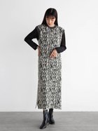 【ラシュッド/LASUD】のニュアンスジャガードニットワンピース ブラック|ID: prp329100004524550 ipo3291000000032117166