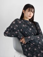 【ラシュッド/LASUD】のボタニカルフラワープリーツワンピース ネイビー|ID: prp329100004524555 ipo3291000000032722819