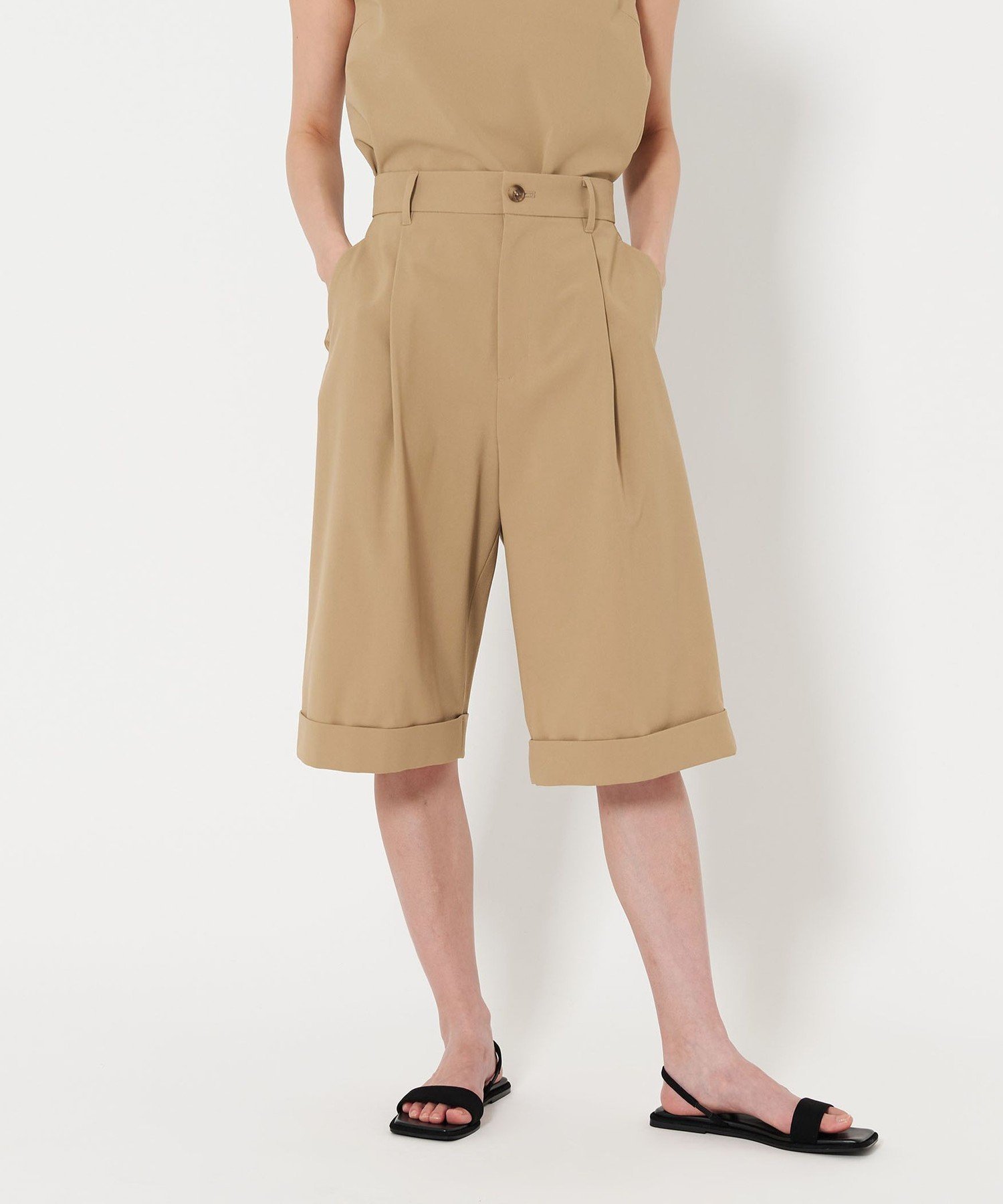 【ユナイテッドアローズ/UNITED ARROWS】のMARW UNITED ARROWS タック ショートパンツ インテリア・キッズ・メンズ・レディースファッション・服の通販 founy(ファニー) 　ファッション　Fashion　レディースファッション　WOMEN　パンツ　Pants　ハーフ / ショートパンツ　Short Pants　ショート　Short　セットアップ　Set Up　ノースリーブ　No Sleeve　人気　Popularity　ポケット　Pocket　夏　Summer　ビジネス 仕事 通勤　Business　BEIGE|ID: prp329100004524563 ipo3291000000032003718