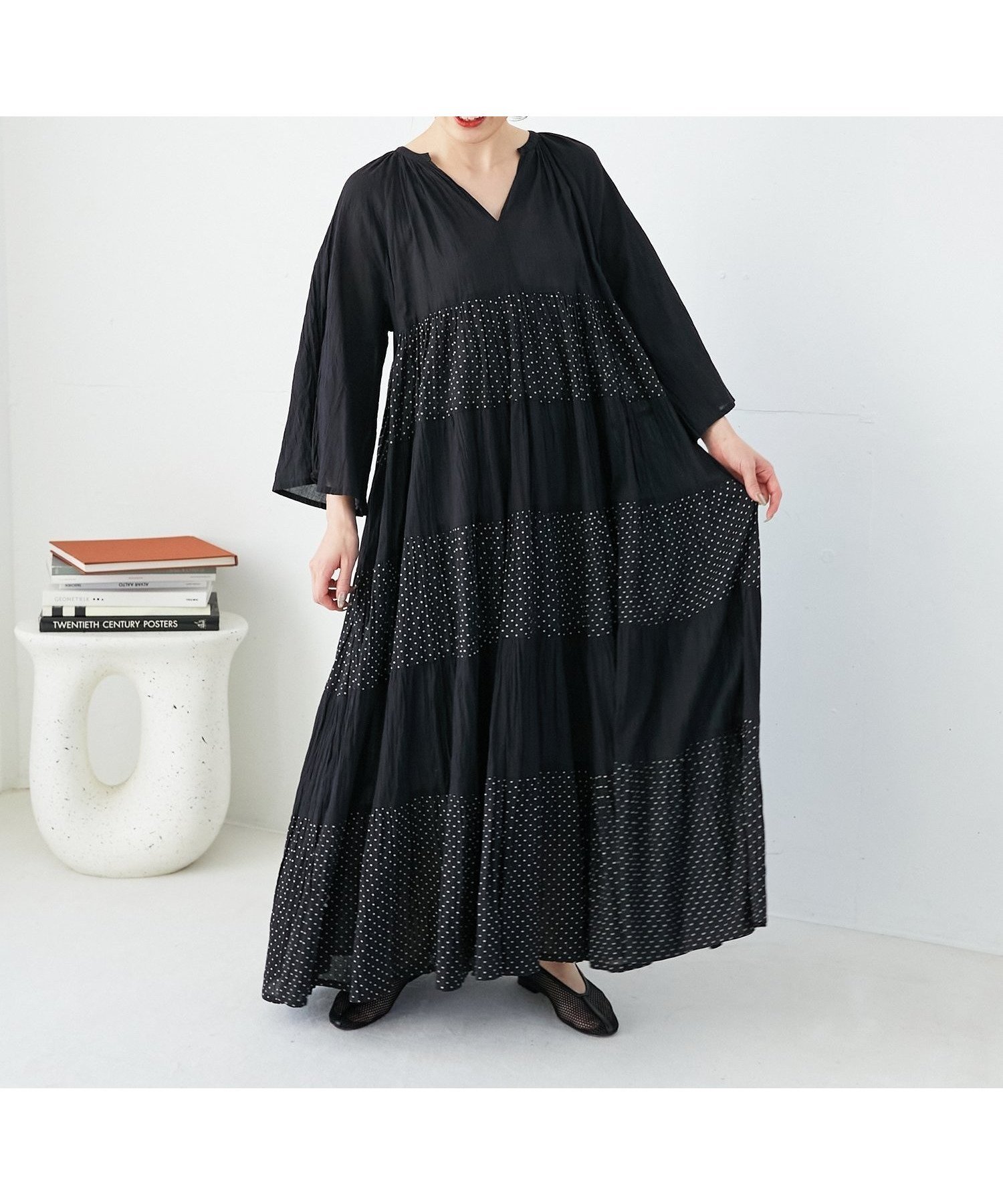 【ルクールブラン/le.coeur blanc】のFanakaドット切替ワンピース 人気、トレンドファッション・服の通販 founy(ファニー) 　ファッション　Fashion　レディースファッション　WOMEN　ワンピース　Dress　おすすめ　Recommend　インド　India　インナー　Inner　エレガント 上品　Elegant　キャミソール　Camisole　スリーブ　Sleeve　ティアードワンピース　Tiered Dress　ドット　Dot　フレア　Flare　プリント　Print　ペチコート　Petticoat　ボトム　Bottom　リラックス　Relax　切替　Switching　旅行　Travel　無地　Plain Color　 other-1|ID: prp329100004524568 ipo3291000000032056715