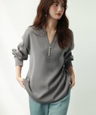 【セゾンドパピヨン/SAISON DE PAPILLON】のパール付きキーネックブラウス 人気、トレンドファッション・服の通販 founy(ファニー) ファッション Fashion レディースファッション WOMEN トップス・カットソー Tops/Tshirt シャツ/ブラウス Shirts/Blouses カフス Cuffs パール Pearl ルーズ Loose 楽ちん Easy エレガント 上品 Elegant thumbnail グレー|ID: prp329100004524578 ipo3291000000032003768