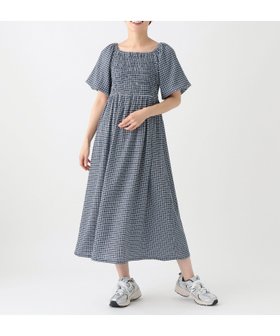 【アフタヌーンティー リビング/Afternoon Tea LIVING】のチェックサッカーカットソーワンピース 人気、トレンドファッション・服の通販 founy(ファニー) ファッション Fashion レディースファッション WOMEN ワンピース Dress アクセサリー Accessories カットソー Cut And Sew シャーリング Shirring シューズ Shoes スクエア Square チェック Check |ID:prp329100004524590