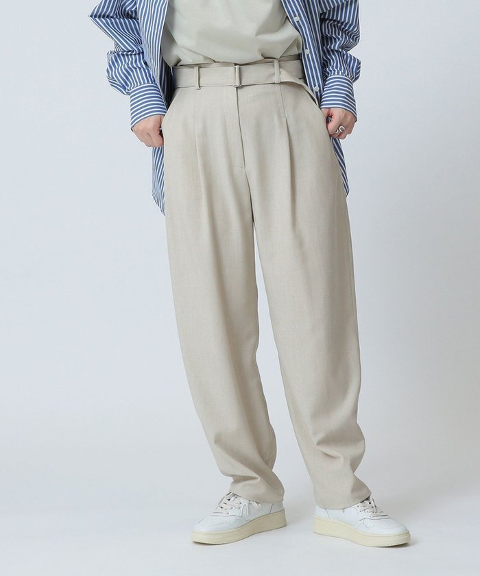【その他のブランド/Other】の1タック ベルテッド パンツ インテリア・キッズ・メンズ・レディースファッション・服の通販 founy(ファニー) https://founy.com/ ファッション Fashion レディースファッション WOMEN パンツ Pants おすすめ Recommend テーパード Tapered ファブリック Fabric リネン Linen |ID: prp329100004524642 ipo3291000000032004027