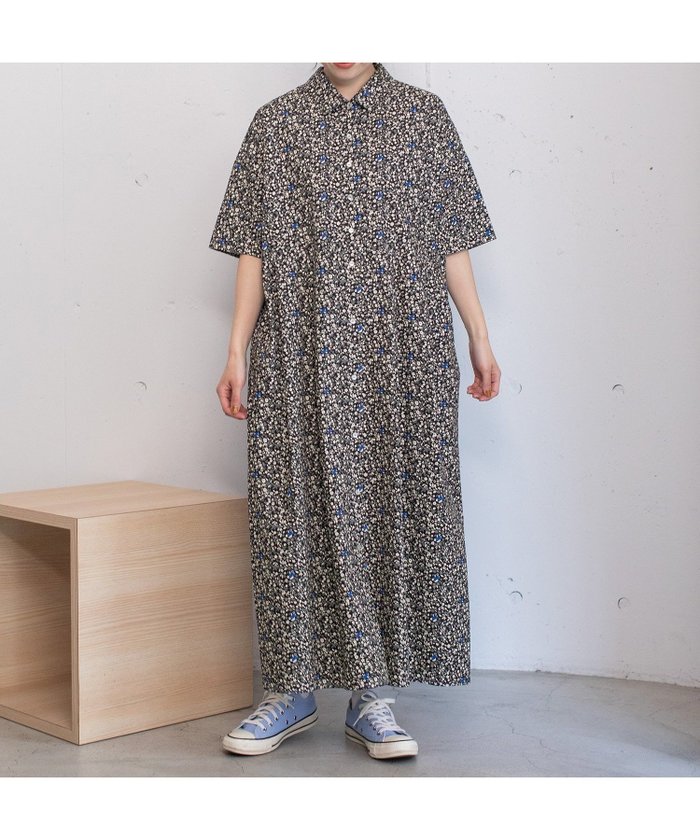【プードゥドゥ/POU DOU DOU】のフラワープリントシャツワンピース インテリア・キッズ・メンズ・レディースファッション・服の通販 founy(ファニー) https://founy.com/ ファッション Fashion レディースファッション WOMEN ワンピース Dress シャツワンピース Shirt Dresses ショルダー Shoulder スマート Smart ドロップ Drop ポケット Pocket 半袖 Short Sleeve おすすめ Recommend |ID: prp329100004524657 ipo3291000000032004073
