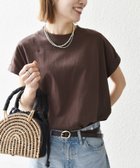 【シップス フォー ウィメン/SHIPS】のSHIPS any 洗濯機可能 USAコットン フレンチスリーブ TEE ブラウン|ID: prp329100004524662 ipo3291000000032004105
