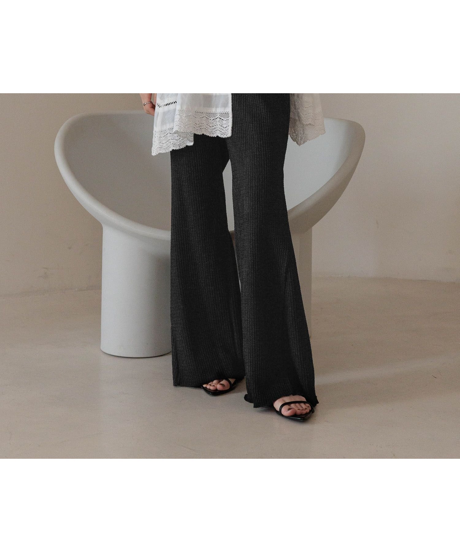 【ローリーズファーム/LOWRYS FARM】のアソートフレアパンツ インテリア・キッズ・メンズ・レディースファッション・服の通販 founy(ファニー) 　ファッション　Fashion　レディースファッション　Fashion for Women　パンツ　Pants & Trousers　おすすめ　Recommended / Our Picks　カットソー　Cut and Sewn Top　チュニック　Tunic, Long Top　トレンド　Trend, Trending Now　フレア　Flare, Flared　ポケット　Pocket, Pocket Detail　レース　Lace, Lace Fabric　ワッフル　Waffle, Waffle Knit　ワッフルブラック10|ID: prp329100004524686 ipo3291000000032658369