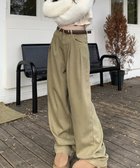【ミニミニストア/miniministore】のタックワイドデニムパンツレディース韓国風 ダークベージュ|ID: prp329100004524724 ipo3291000000032004355