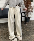 【ミニミニストア/miniministore】のタックワイドデニムパンツレディース韓国風 オフホワイト|ID: prp329100004524724 ipo3291000000032004358