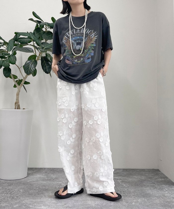 【その他のブランド/Other】の3D刺繍イージーパンツ インテリア・キッズ・メンズ・レディースファッション・服の通販 founy(ファニー) https://founy.com/ ファッション Fashion レディースファッション WOMEN パンツ Pants 2024年 2024 2024春夏・S/S Ss,Spring/Summer,2024 チュニック Tunic エレガント 上品 Elegant |ID: prp329100004524760 ipo3291000000032004473