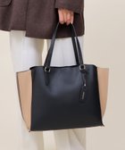 【ユナイテッド ベース/UNITED BASE】の【A4対応】3層タイプ フェイクレザー トートバッグ ブラック×ベージュ|ID: prp329100004524765 ipo3291000000034610681