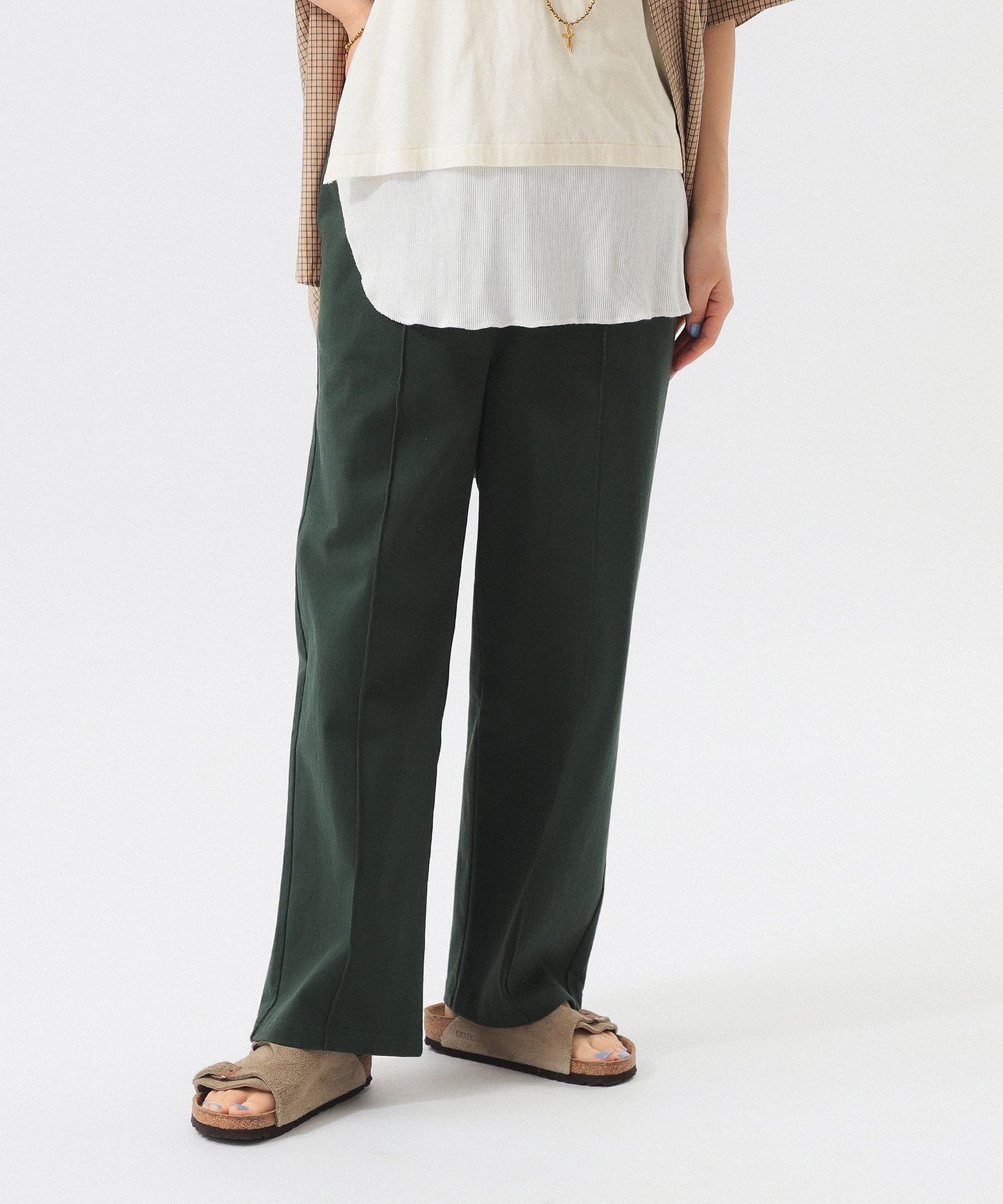 【ビームス ウイメン/BEAMS】のジャージー イージー パンツ インテリア・キッズ・メンズ・レディースファッション・服の通販 founy(ファニー) 　ファッション　Fashion　レディースファッション　WOMEN　パンツ　Pants　ウェーブ　Wave　ジャージー　Jersey　スウェット　Sweat　ストレート　Straight　センター　Center　ベーシック　Basic　ボーダー　Border　D.GRN|ID: prp329100004524766 ipo3291000000032004509