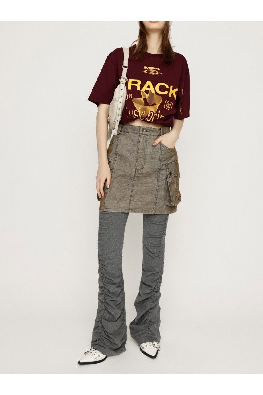 【スライ/SLY】のGATHER FLARE CUT パンツ インテリア・キッズ・メンズ・レディースファッション・服の通販 founy(ファニー) 　ファッション　Fashion　レディースファッション　WOMEN　パンツ　Pants　おすすめ　Recommend　ギャザー　Gather　シンプル　Simple　ストレッチ　Stretch　フレア　Flare　T.GRY|ID: prp329100004524798 ipo3291000000032004640