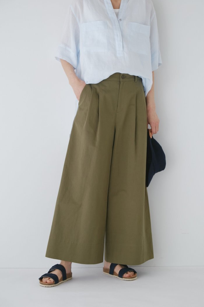 【ヒューマンウーマン/HUMAN WOMAN】のウエストドロストワイドパンツ インテリア・キッズ・メンズ・レディースファッション・服の通販 founy(ファニー) https://founy.com/ ファッション Fashion レディースファッション WOMEN パンツ Pants おすすめ Recommend クロップド Cropped スタンダード Standard ツイル Twill リラックス Relax ワイド Wide 夏 Summer |ID: prp329100004524817 ipo3291000000032004720