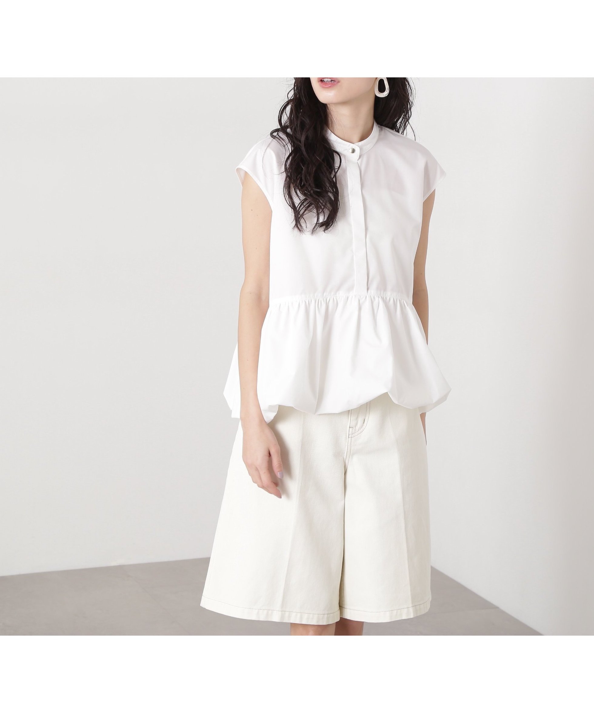 【エヌ ナチュラルビューティーベーシック/N.Natural Beauty basic】のバルーンペプラムブラウス インテリア・キッズ・メンズ・レディースファッション・服の通販 founy(ファニー) 　ファッション　Fashion　レディースファッション　WOMEN　トップス・カットソー　Tops/Tshirt　シャツ/ブラウス　Shirts/Blouses　おすすめ　Recommend　デニム　Denim　ペプラム　Peplum　マニッシュ　Mannish　オフ1|ID: prp329100004524819 ipo3291000000032004730