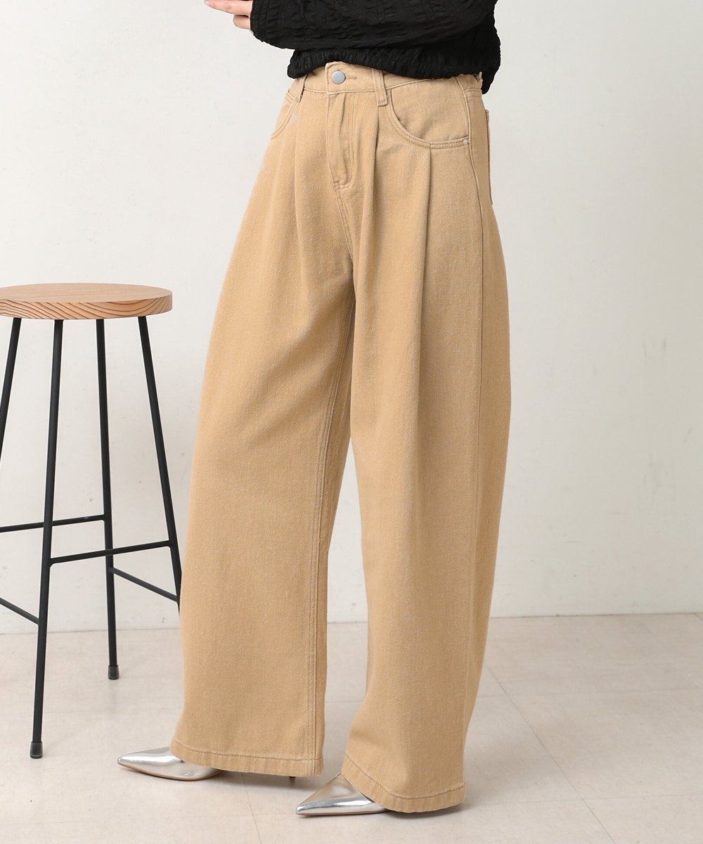 【バブ ブージュルード/Bab Bou Jeloud】のタックワイドパンツ インテリア・キッズ・メンズ・レディースファッション・服の通販 founy(ファニー) 　ファッション　Fashion　レディースファッション　WOMEN　パンツ　Pants　トレンド　Trend　ワイド　Wide　再入荷　Restock/Back In Stock/Re Arrival　BEIGE|ID: prp329100004524824 ipo3291000000032004748