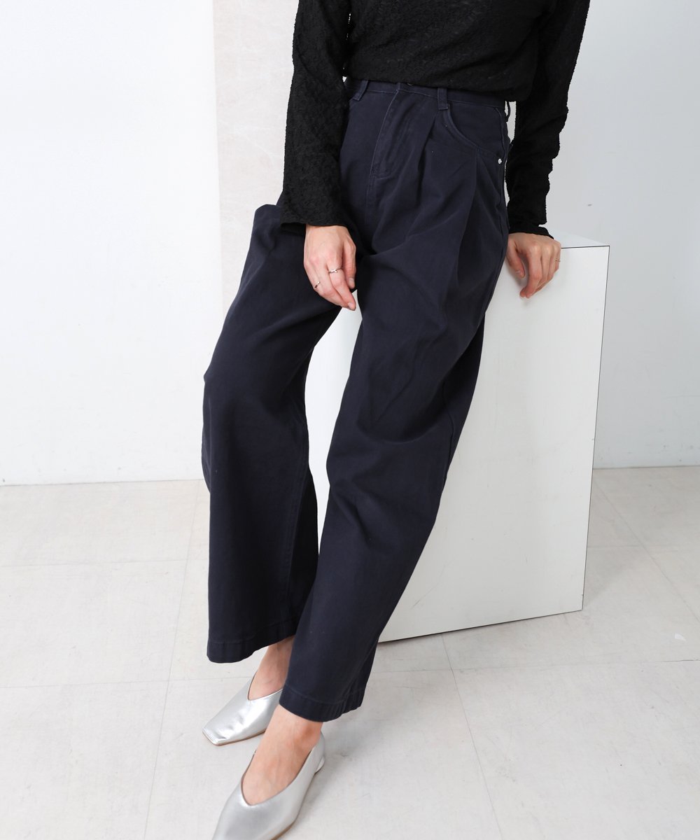 【バブ ブージュルード/Bab Bou Jeloud】のタックワイドパンツ インテリア・キッズ・メンズ・レディースファッション・服の通販 founy(ファニー) 　ファッション　Fashion　レディースファッション　WOMEN　パンツ　Pants　トレンド　Trend　ワイド　Wide　再入荷　Restock/Back In Stock/Re Arrival　ダークネイビ|ID: prp329100004524824 ipo3291000000032004751