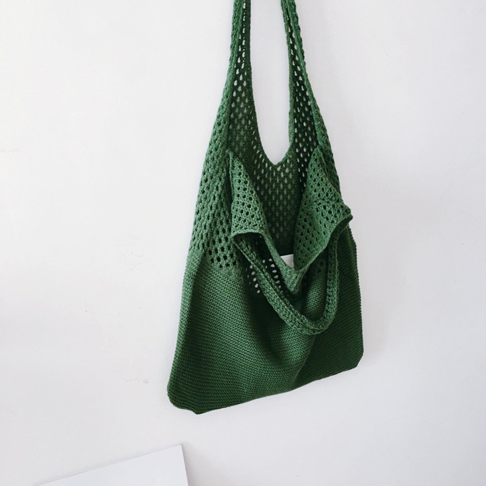 【ミニミニストア/miniministore】のトートバッグ ニット編み バッグ鞄かばん インテリア・キッズ・メンズ・レディースファッション・服の通販 founy(ファニー) 　ファッション　Fashion　レディースファッション　WOMEN　トップス・カットソー　Tops/Tshirt　ニット　Knit Tops　イエロー　Yellow　財布　Wallet　ハンドバッグ　Handbag　パープル　Purple　ポケット　Pocket　無地　Plain Color　ラベンダー　Lavender　ダークグリーン|ID: prp329100004524854 ipo3291000000032004885