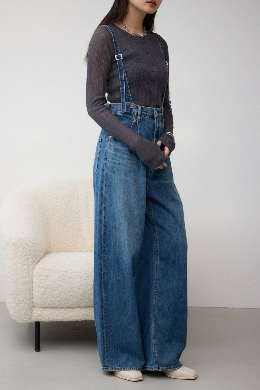 【アズール バイ マウジー/AZUL by moussy】のサスツキデニムワイドパンツ インテリア・キッズ・メンズ・レディースファッション・服の通販 founy(ファニー) 　ファッション　Fashion　レディースファッション　WOMEN　パンツ　Pants　2024年　2024　2024-2025秋冬・A/W　Aw/Autumn/Winter/Fw/Fall/2024-2025　おすすめ　Recommend　サスペンダー　Suspenders　タンク　Tank　デニム　Denim　トレンド　Trend　A/W・秋冬　Aw・Autumn/Winter・Fw・Fall-Winter　BLU|ID: prp329100004524906 ipo3291000000032005140