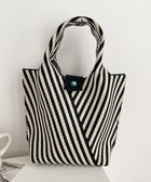 【ミニミニストア/miniministore】のストライプニットバッグ ミニバッグ ブラック|ID: prp329100004524910 ipo3291000000032669729