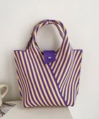【ミニミニストア/miniministore】のストライプニットバッグ ミニバッグ パープル|ID: prp329100004524910 ipo3291000000032669737