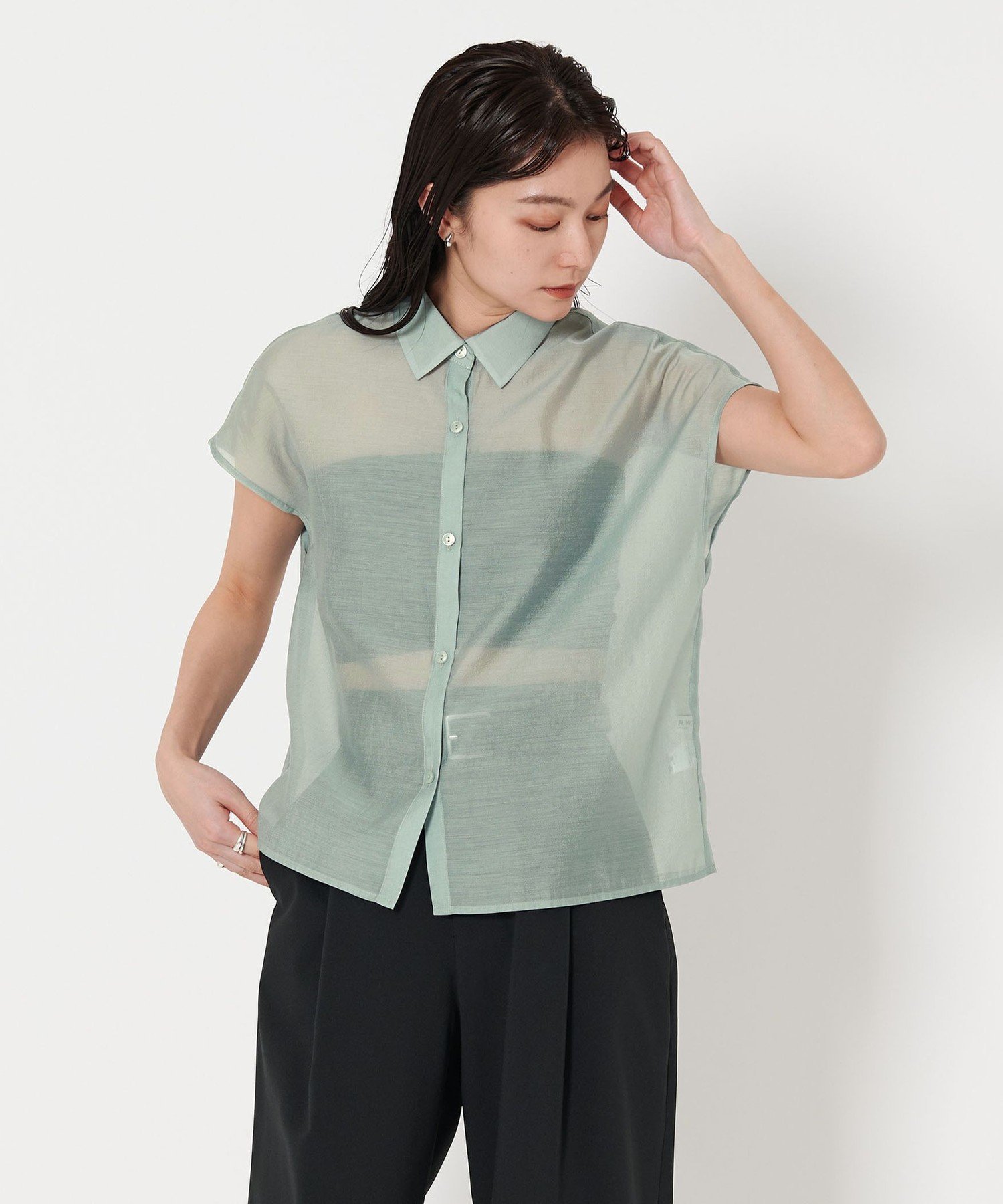 【ユナイテッドアローズ/UNITED ARROWS】のMARW UNITED ARROWS フレンチスリーブ シアー シャツ インテリア・キッズ・メンズ・レディースファッション・服の通販 founy(ファニー) 　ファッション　Fashion　レディースファッション　WOMEN　トップス・カットソー　Tops/Tshirt　シャツ/ブラウス　Shirts/Blouses　オーガンジー　Organdy　シアー　Sheer　スリーブ　Sleeve　人気　Popularity　フレンチ　French　ヨーク　Yoke　ビジネス 仕事 通勤　Business　LIME|ID: prp329100004524941 ipo3291000000032052454