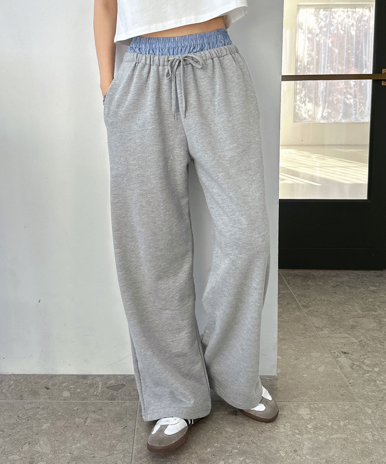 【その他のブランド/Other】のダブルウエスト 裏毛 スウェット ワイドパンツ Freesia フリージア インテリア・キッズ・メンズ・レディースファッション・服の通販 founy(ファニー) 　ファッション　Fashion　レディースファッション　WOMEN　パンツ　Pants　おすすめ　Recommend　ショート　Short　シンプル　Simple　スウェット　Sweat　ダブル　Double　トレンド　Trend　ポケット　Pocket　ワイド　Wide　今季　This Season　楽ちん　Easy　杢グレー|ID: prp329100004524966 ipo3291000000032005427