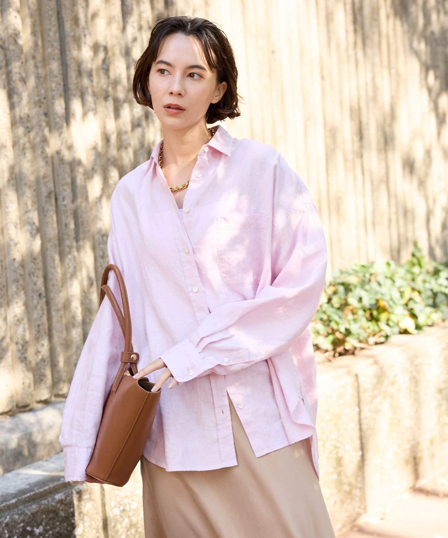 【バビロン/BABYLONE / KIDS】のリネンシャツ インテリア・キッズ・メンズ・レディースファッション・服の通販 founy(ファニー) 　ファッション　Fashion　キッズファッション　KIDS Children’s Clothing　春　Spring　ストライプ　Stripe　ビッグ　Big　フランス　France　リネン　Linen　再入荷　Restock/Back In Stock/Re Arrival　エレガント 上品　Elegant　ピンク20|ID: prp329100004525000 ipo3291000000032647400