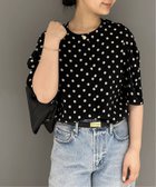 【ジャーナルスタンダード レサージュ/journal standard L'essage】の《追加》IPEKER/ボーダータックハーフスリーブブラウス ブラック A|ID:prp329100004525045