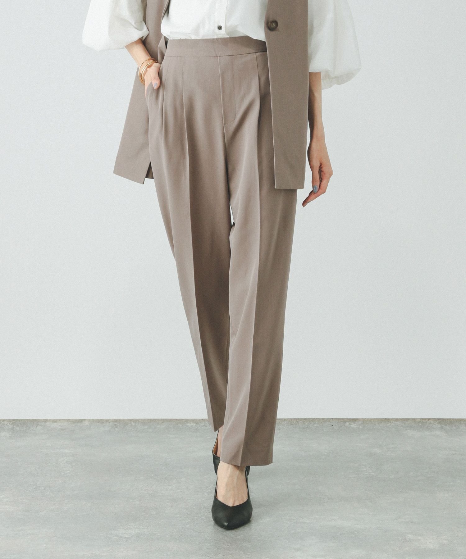 【グローバルワーク/GLOBAL WORK】のウツクシルエットDRYテーパードパンツTall/一部店舗限定/289078 インテリア・キッズ・メンズ・レディースファッション・服の通販 founy(ファニー) 　ファッション　Fashion　レディースファッション　WOMEN　パンツ　Pants　キャップ　Cap　ジップ　Zip　ジャケット　Jacket　ストレッチ　Stretch　セットアップ　Set Up　センター　Center　人気　Popularity　フラット　Flat　フロント　Front　ポケット　Pocket　ミドル　Middle　リラックス　Relax　夏　Summer　ブラウン53|ID: prp329100004525061 ipo3291000000032005869