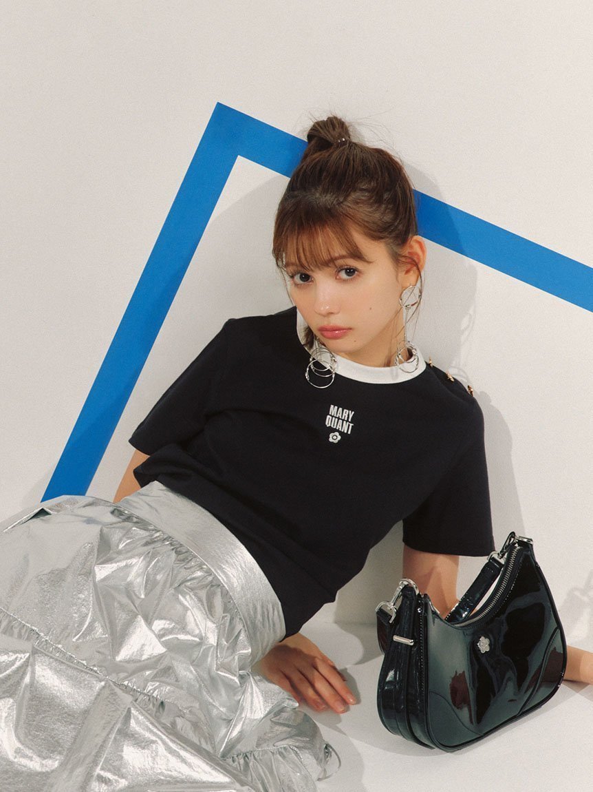 【リリーブラウン/Lily Brown】の【WEB・一部店舗限定カラー】【LILY BROWN×MARY QUANT】クラシックコンパクトTシャツ インテリア・キッズ・メンズ・レディースファッション・服の通販 founy(ファニー) 　ファッション　Fashion　レディースファッション　WOMEN　トップス・カットソー　Tops/Tshirt　シャツ/ブラウス　Shirts/Blouses　ロング / Tシャツ　T-Shirts　クラシック　Classic　コンパクト　Compact　BLK[009]|ID: prp329100004525070 ipo3291000000032005905