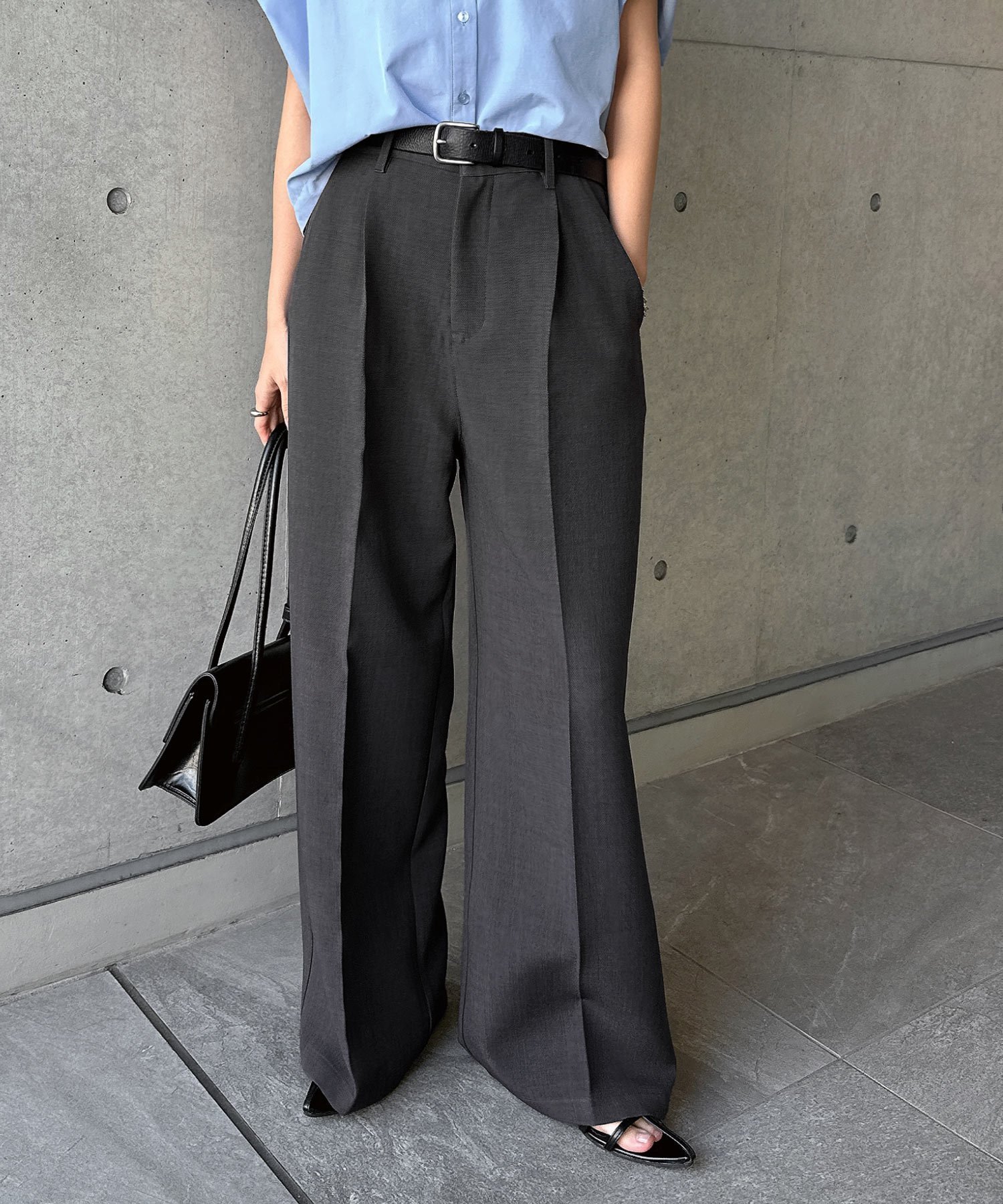 【その他のブランド/Other】のツイル タック スラックス ワイド パンツ インテリア・キッズ・メンズ・レディースファッション・服の通販 founy(ファニー) 　ファッション　Fashion　レディースファッション　WOMEN　パンツ　Pants　おすすめ　Recommend　スニーカー　Sneakers　スラックス　Slacks　ツイル　Twill　フォーマル　Formal　リラックス　Relax　ワイド　Wide　楽ちん　Easy　グレー|ID: prp329100004525089 ipo3291000000032005987