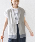 【シップス フォー ウィメン/SHIPS】の【WEB限定】 手洗い可能 シアー コンビ テーラード ベスト ライトグレー|ID: prp329100004525101 ipo3291000000032006038