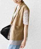 【シップス フォー ウィメン/SHIPS】の【WEB限定】 手洗い可能 シアー コンビ テーラード ベスト キャメル|ID: prp329100004525101 ipo3291000000032006043