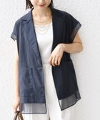 【シップス フォー ウィメン/SHIPS】の【WEB限定】 手洗い可能 シアー コンビ テーラード ベスト ネイビー|ID: prp329100004525101 ipo3291000000032006047