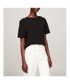 【トミーヒルフィガー/TOMMY HILFIGER】のゴールドボタンクルーネックトップス 人気、トレンドファッション・服の通販 founy(ファニー) ファッション Fashion レディースファッション WOMEN トップス・カットソー Tops/Tshirt ショルダー Shoulder ストライプ Stripe 無地 Plain Color thumbnail ブラックBDS|ID: prp329100004525125 ipo3291000000032517742