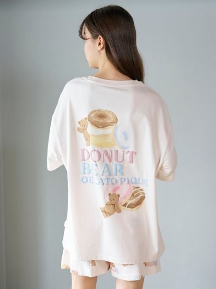 【ジェラート ピケ/gelato pique】のドーナツベアワンポイントTシャツ インテリア・キッズ・メンズ・レディースファッション・服の通販 founy(ファニー) 　ファッション　Fashion　レディースファッション　WOMEN　トップス・カットソー　Tops/Tshirt　シャツ/ブラウス　Shirts/Blouses　ロング / Tシャツ　T-Shirts　カットソー　Cut And Sew　カラフル　Colorful　フロント　Front　プリント　Print　ボトム　Bottom　ワンポイント　One Point　PNK[066]|ID: prp329100004525146 ipo3291000000032006237