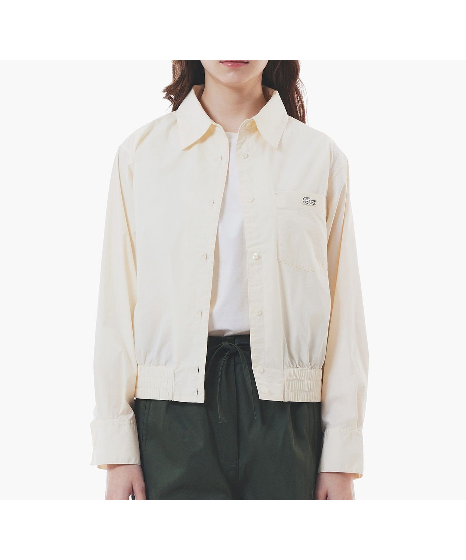 【ラコステ/LACOSTE】のクロップド丈 ウエストシャーリングシャツ ショートブルゾン インテリア・キッズ・メンズ・レディースファッション・服の通販 founy(ファニー) 　ファッション　Fashion　レディースファッション　WOMEN　アウター　Coat Outerwear　ブルゾン　Blouson/Jackets　トップス・カットソー　Tops/Tshirt　シャツ/ブラウス　Shirts/Blouses　クロップド　Cropped　シャーリング　Shirring　ショート　Short　トレンド　Trend　ブルゾン　Blouson　ベーシック　Basic　ミックス　Mix　羽織　Haori　オフホワイト|ID: prp329100004525162 ipo3291000000032006310