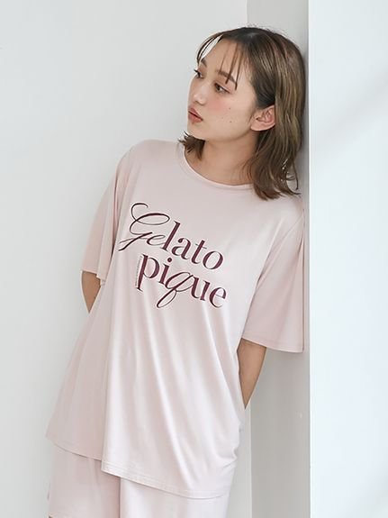 【ジェラート ピケ/gelato pique】の【接触冷感】レーヨンロゴTシャツ インテリア・キッズ・メンズ・レディースファッション・服の通販 founy(ファニー) 　ファッション　Fashion　レディースファッション　WOMEN　トップス・カットソー　Tops/Tshirt　シャツ/ブラウス　Shirts/Blouses　ロング / Tシャツ　T-Shirts　おすすめ　Recommend　ショート　Short　フレア　Flare　夏　Summer　PNK[066]|ID: prp329100004525168 ipo3291000000032006336