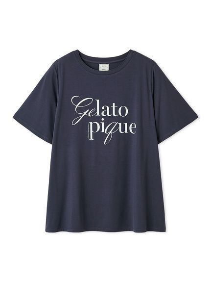 【ジェラート ピケ/gelato pique】の【接触冷感】レーヨンロゴTシャツ インテリア・キッズ・メンズ・レディースファッション・服の通販 founy(ファニー) 　ファッション　Fashion　レディースファッション　WOMEN　トップス・カットソー　Tops/Tshirt　シャツ/ブラウス　Shirts/Blouses　ロング / Tシャツ　T-Shirts　おすすめ　Recommend　ショート　Short　フレア　Flare　夏　Summer　NVY[089]|ID: prp329100004525168 ipo3291000000032006337