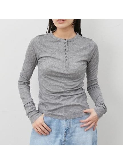 【ミラオーウェン/Mila Owen】のウール混ヘンリーネックシアーロンT インテリア・キッズ・メンズ・レディースファッション・服の通販 founy(ファニー) 　ファッション　Fashion　レディースファッション　WOMEN　トップス・カットソー　Tops/Tshirt　ロング / Tシャツ　T-Shirts　インナー　Inner　シアー　Sheer　トレンド　Trend　ロング　Long　エレガント 上品　Elegant　GRY[006]|ID: prp329100004525185 ipo3291000000032252939