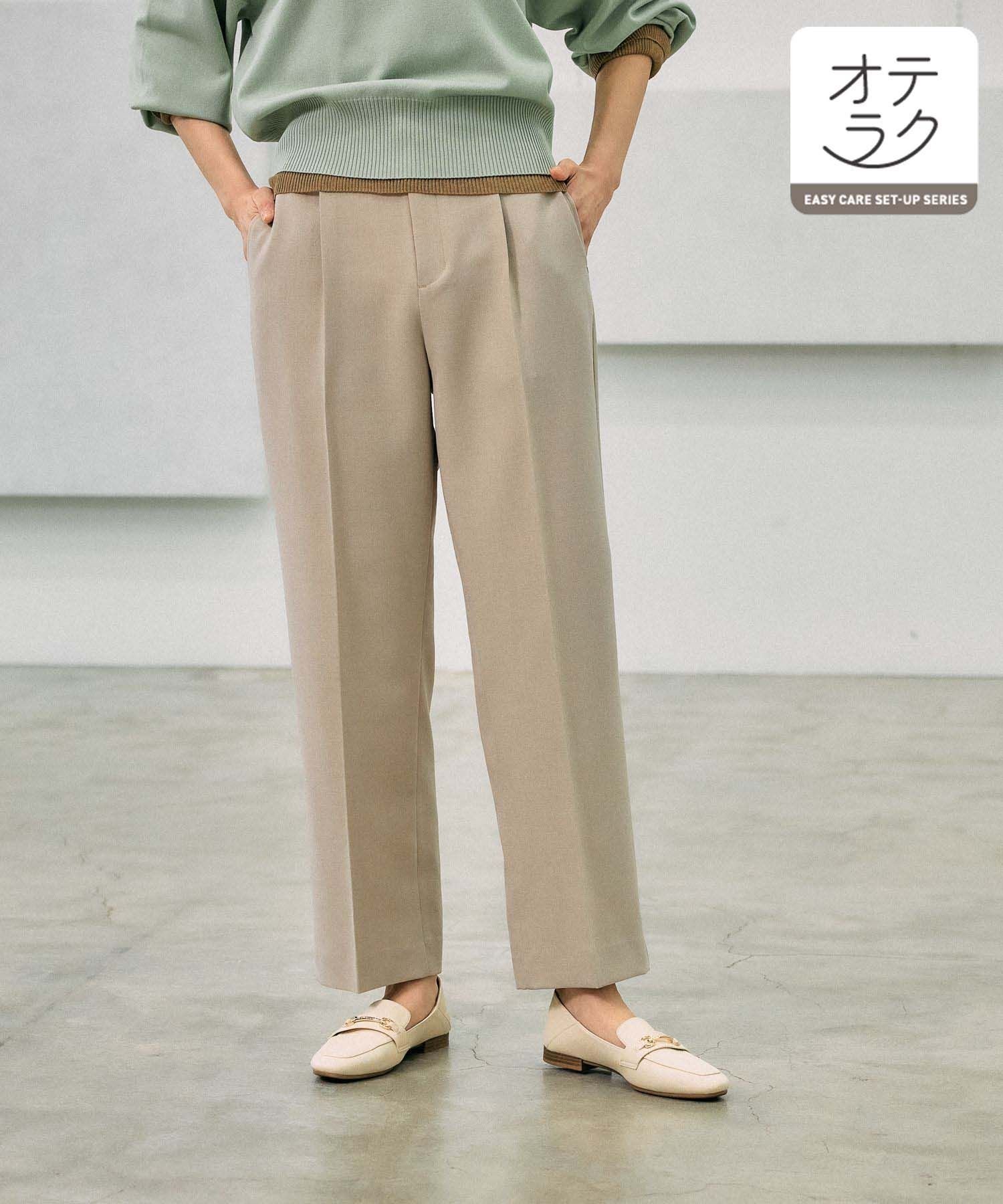 【グローバルワーク/GLOBAL WORK】のお手入れラクラクセットアップ/ストレートパンツ/253485 インテリア・キッズ・メンズ・レディースファッション・服の通販 founy(ファニー) 　ファッション　Fashion　レディースファッション　WOMEN　セットアップ　Setup　パンツ　Pants　ギャザー　Gather　ストレート　Straight　セットアップ　Set Up　センター　Center　楽ちん　Easy　ライトベージュ51|ID: prp329100004525203 ipo3291000000032006467