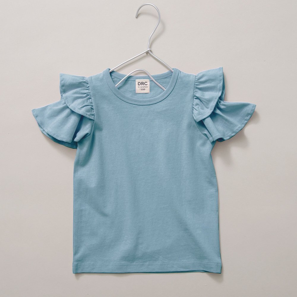 【ブランシェス/branshes / KIDS】の【WEB限定/DRC/綿100%】肩あきフリル半袖Tシャツ インテリア・キッズ・メンズ・レディースファッション・服の通販 founy(ファニー) 　ファッション　Fashion　キッズファッション　KIDS　おすすめ　Recommend　フリル　Frills　半袖　Short Sleeve　吸水　Water Absorption　ブルーグレー|ID: prp329100004525219 ipo3291000000032006523