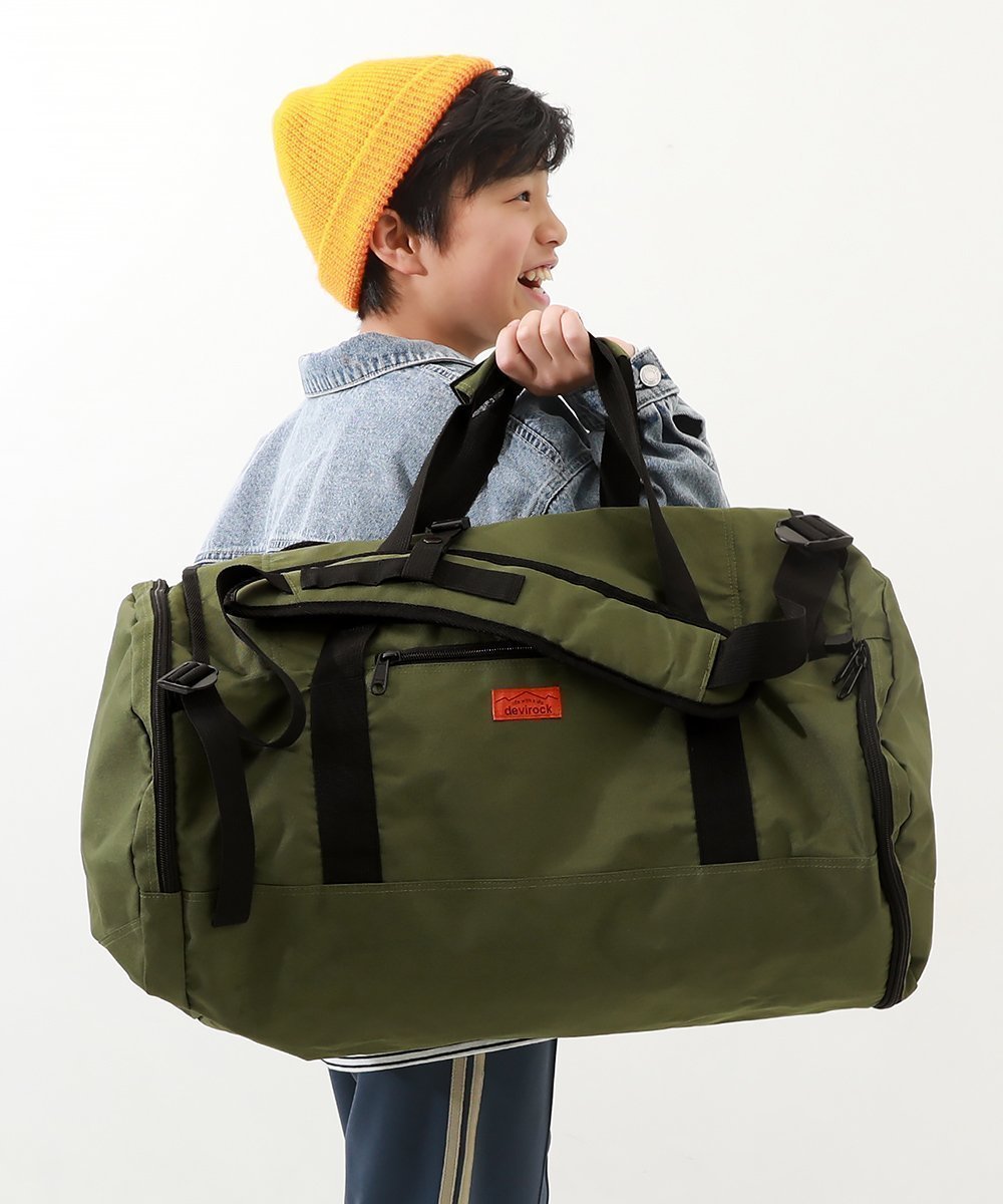 【デビロック/devirock / KIDS】の親子で使える 3WAY 大容量スポーツバッグ(50L) バッグ リュックサック インテリア・キッズ・メンズ・レディースファッション・服の通販 founy(ファニー) 　ファッション　Fashion　キッズファッション　KIDS　アウトドア　Outdoor　スポーツ　Sports　ベーシック　Basic　ポケット　Pocket　メッシュ　Mesh　旅行　Travel　002-カーキ|ID: prp329100004525264 ipo3291000000032006713