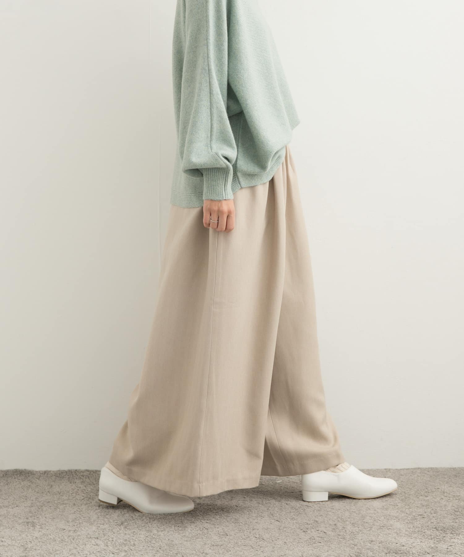【アーバンリサーチ ドアーズ/URBAN RESEARCH DOORS】のメランジヘリンボーンギャザーワイドパンツ 人気、トレンドファッション・服の通販 founy(ファニー) 　ファッション　Fashion　レディースファッション　WOMEN　パンツ　Pants　2024年　2024　2024-2025秋冬・A/W　Aw/Autumn/Winter/Fw/Fall/2024-2025　冬　Winter　ギャザー　Gather　バランス　Balance　フロント　Front　ヘリンボーン　Herringbone　ロング　Long　ワイド　Wide　A/W・秋冬　Aw・Autumn/Winter・Fw・Fall-Winter　 other-1|ID: prp329100004525265 ipo3291000000032006715