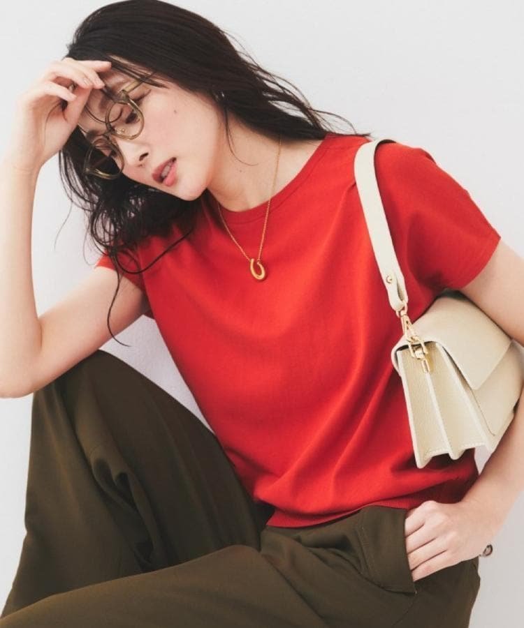 【アンタイトル/UNTITLED】の【11色展開/コットン100/アンサンブル可能】 プルオーバーニット インテリア・キッズ・メンズ・レディースファッション・服の通販 founy(ファニー) 　ファッション　Fashion　レディースファッション　Ladies' Fashion Online　トップス・カットソー　Tops/Tshirt　ニット　Knit Tops　アンサンブル　Knit Ensemble　プルオーバー　Pullover　アクセサリー　Accessories　アンサンブル　Ensemble　インド　India　インナー　Inner　カーディガン　Cardigan　コンパクト　Compact　シンプル　Simple　ジャケット　Jacket　スリーブ　Sleeve　デニム　Denim　フレンチ　French　ベーシック　Basic　別注　Special Order　ロング　Long　おすすめ　Recommend　夏　Summer　ブライトレッド|ID: prp329100004525310 ipo3291000000032532979